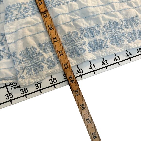 Torrid Plus Size 0/1 Embroidered Kimono Open Front White/Baby Blue Top - Picture 6 of 12